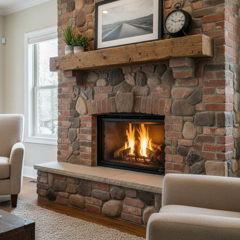 Brick Fireplace Installation detail